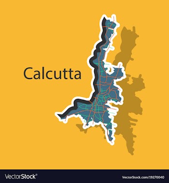 Sticker calcutta map city with borders of the vector image
