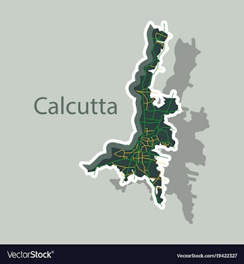 Sticker calcutta map city with borders of the vector image