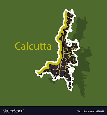 Sticker calcutta map city with borders of the vector image