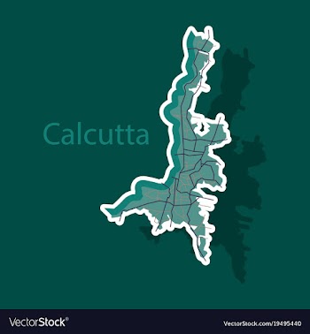 Sticker calcutta map city with borders of the vector image