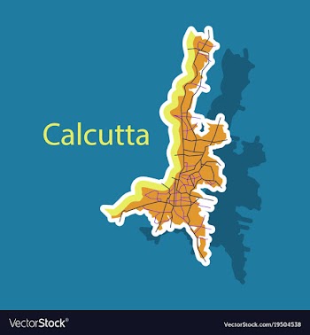 Sticker calcutta map city with borders of the vector image