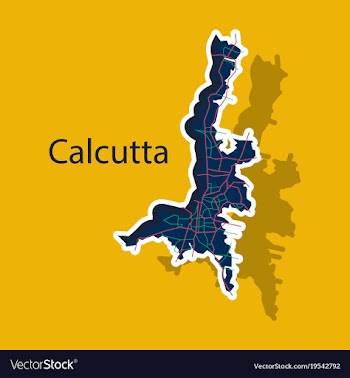 Sticker calcutta map city with borders of the vector image