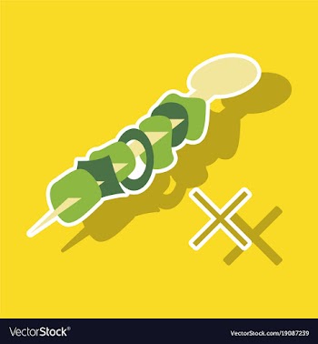 Sticker cartoon of meat sauce grill and other vector image
