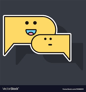 Sticker chat icon with dialog clouds vector image
