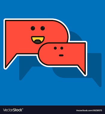 Sticker chat icon with dialog clouds vector image