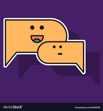 Sticker chat icon with dialog clouds vector image