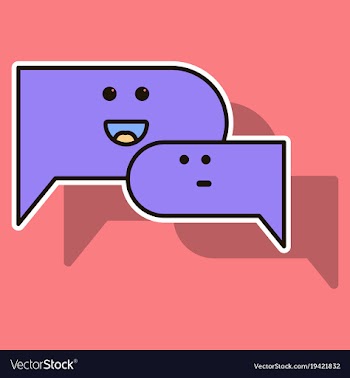 Sticker chat icon with dialog clouds vector image