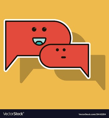 Sticker chat icon with dialog clouds vector image