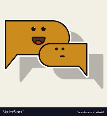Sticker chat icon with dialog clouds vector image
