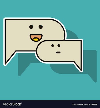 Sticker chat icon with dialog clouds vector image