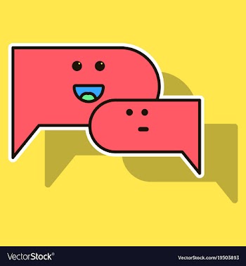 Sticker chat icon with dialog clouds vector image