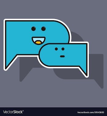 Sticker chat icon with dialog clouds vector image