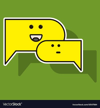 Sticker chat icon with dialog clouds vector image