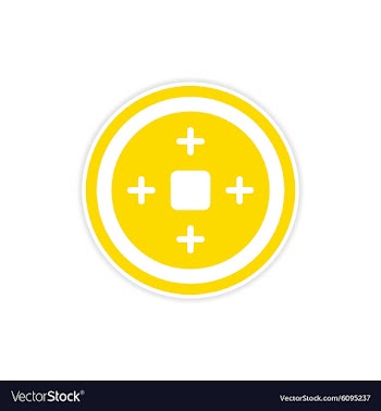Sticker Chinese coin vector image