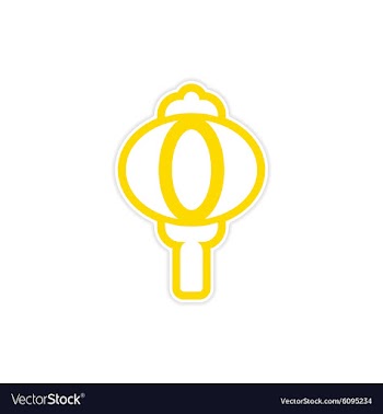 Sticker Chinese lantern vector image