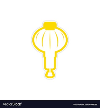 Sticker Chinese lantern vector image