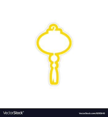 Sticker Chinese lantern vector image