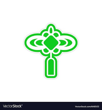 Sticker Chinese lantern vector image