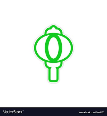 Sticker Chinese lantern vector image