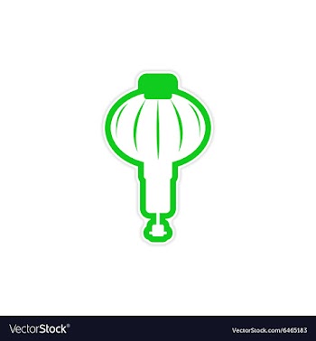 Sticker Chinese lantern vector image