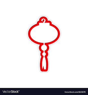 Sticker Chinese lantern vector image