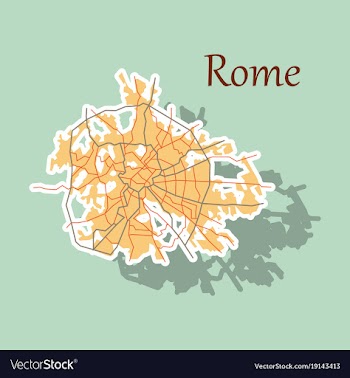 Sticker city map of rome with well organized vector image