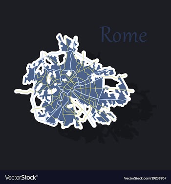 Sticker city map of rome with well organized vector image