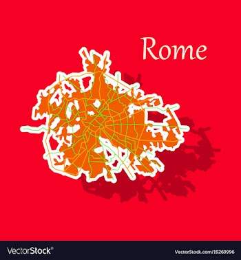 Sticker city map of rome with well organized vector image