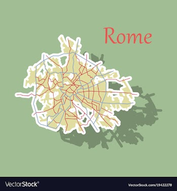 Sticker city map of rome with well organized vector image