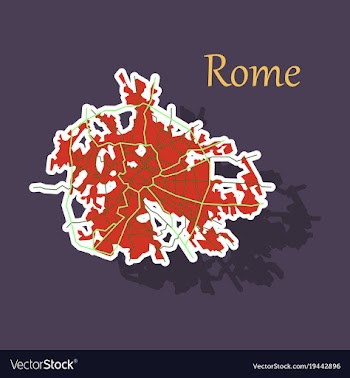 Sticker city map of rome with well organized vector image