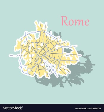 Sticker city map of rome with well organized vector image