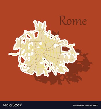Sticker city map of rome with well organized vector image