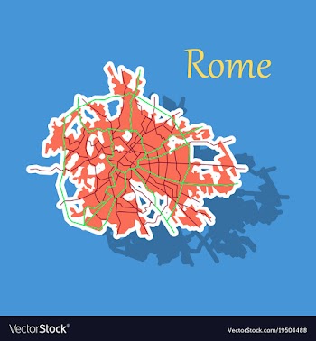 Sticker city map of rome with well organized vector image