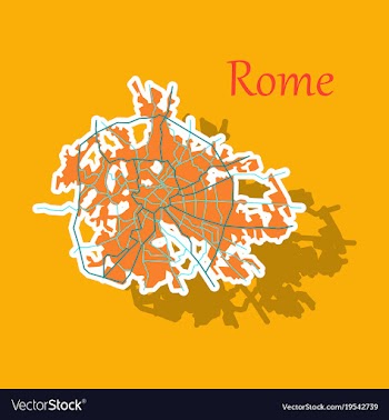 Sticker city map of rome with well organized vector image