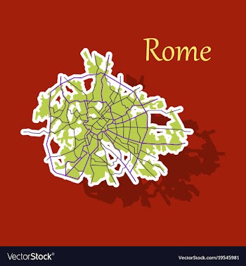 Sticker city map of rome with well organized vector image