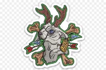 Sticker Clip art Decal Brand Vinyl group - jackalope badge 