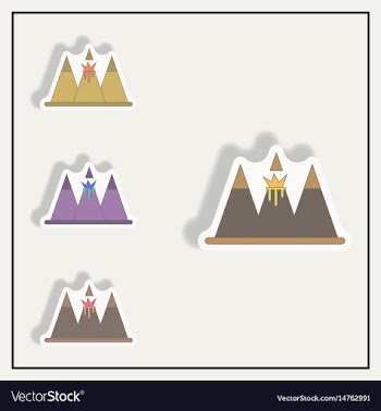 Sticker collection of volcano vector image