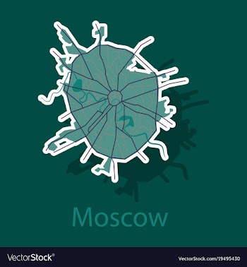 Sticker color map of moscow all objects are vector image