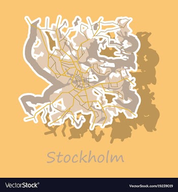 Sticker color map of stockholm sweden all objects vector image