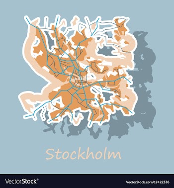 Sticker color map of stockholm sweden all objects vector image