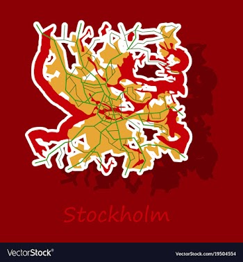 Sticker color map of stockholm sweden all objects vector image