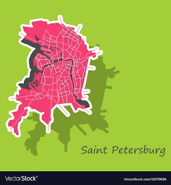 Sticker color map of the centre of st petersburg vector image