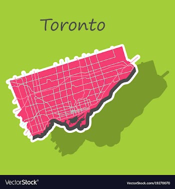 Sticker color map of toronto canada city plan of vector image