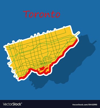 Sticker color map of toronto canada city plan of vector image