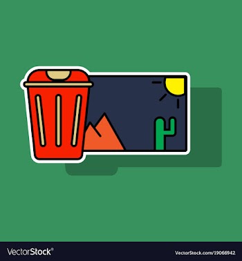 Sticker delete image flat icon on color background vector image