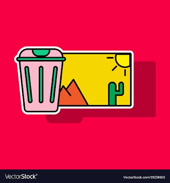 Sticker delete image flat icon on color background vector image