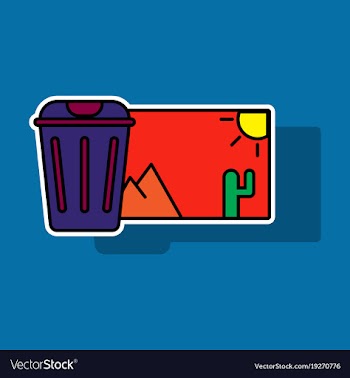 Sticker delete image flat icon on color background vector image