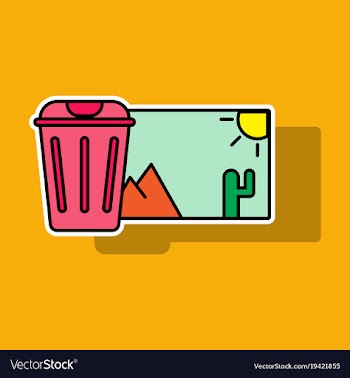 Sticker delete image flat icon on color background vector image