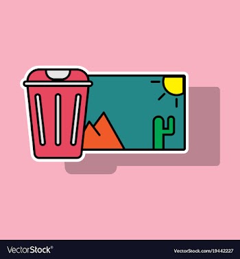 Sticker delete image flat icon on color background vector image