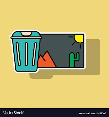 Sticker delete image flat icon on color background vector image
